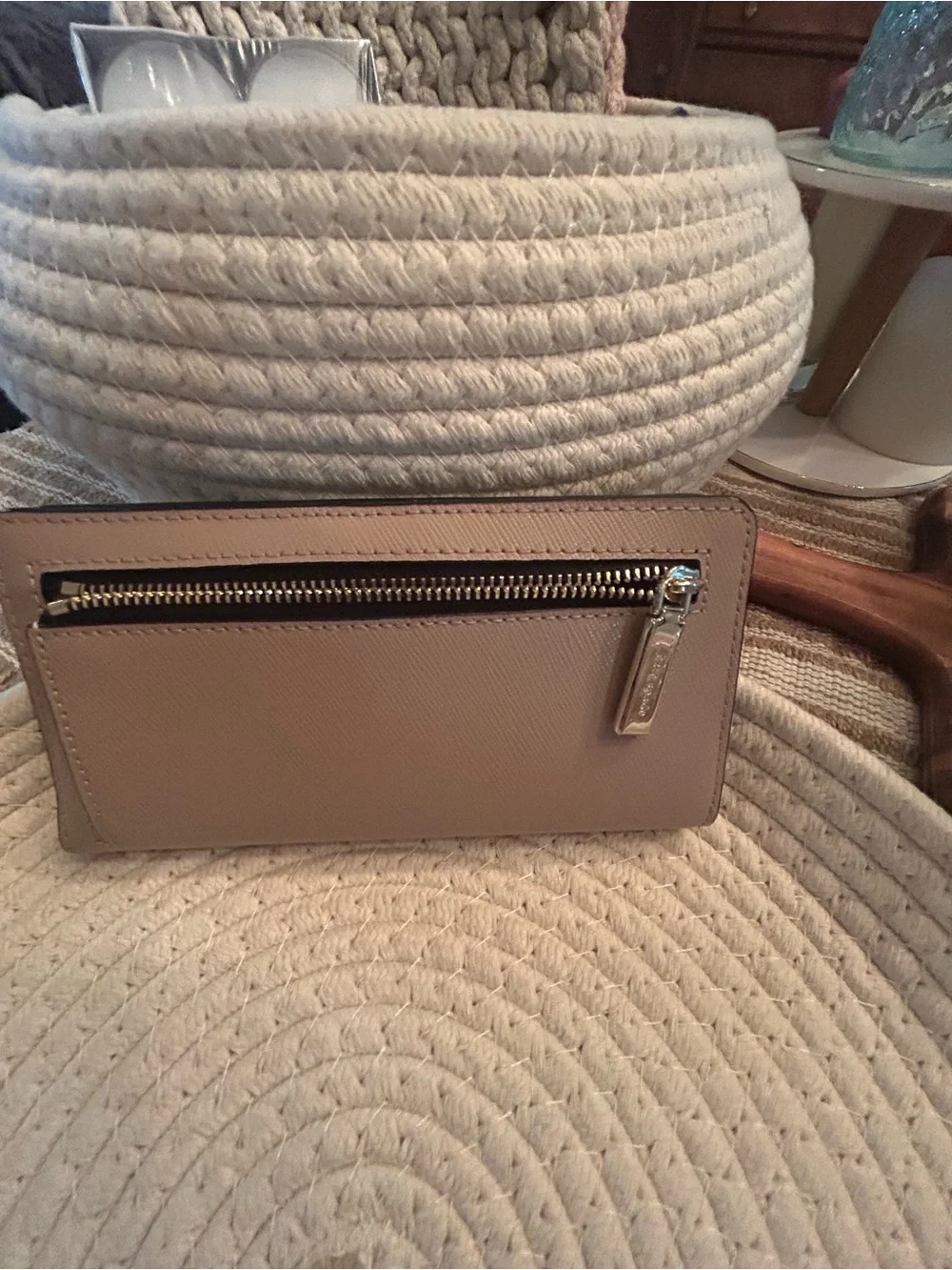 kate spade Two-Tone Black and Taupe Continental Wallet